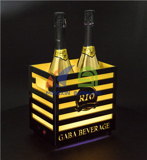2 Bottles Champagne LED Ice Bucket with Bars