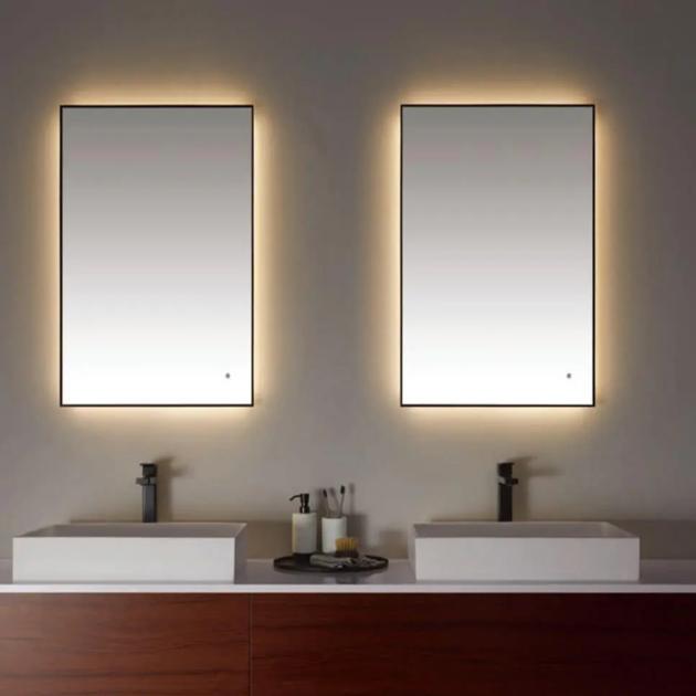 Black Illuminated Bathroom Mirror