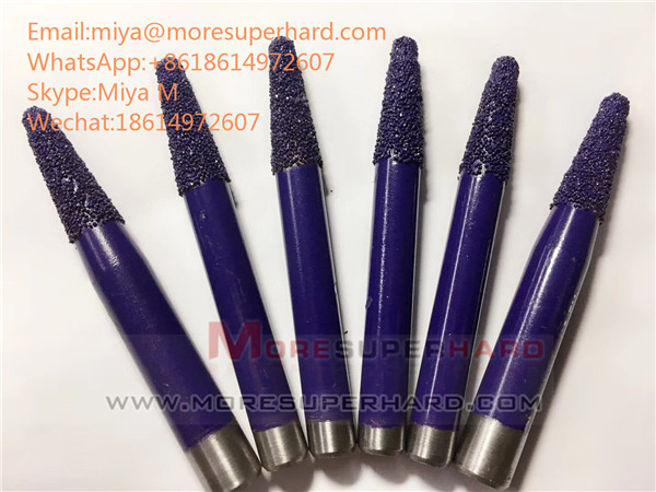Vacuum brazed diamond grinding head, pins and mounted for engraving stone, granite and jad miya@more