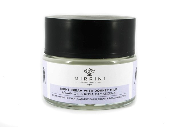 Mirrini Night Cream with Argan Oil, Essential Oil Rosa Damascena & Donkey Milk, 50ml