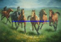 8 HORSES OIL CANVAS,PAINTING OF HORSES