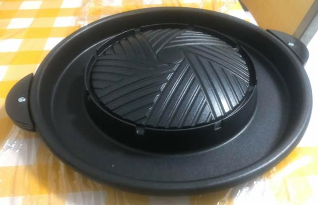 KR Thai Mookata Steamboat  Black Aluminium Teflon Korean BBQ Grill Pan