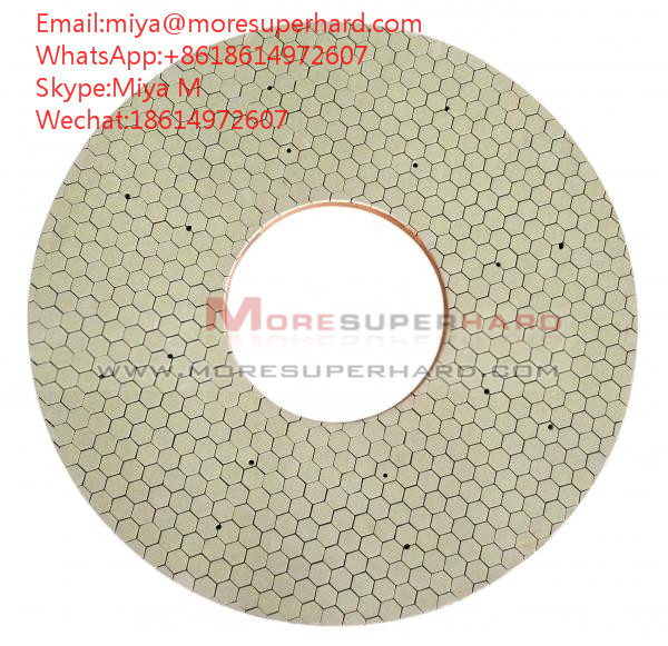 vitrified bond double disc grinding wheel for Hydraulic pneumatic components miya@moresuperhard.com