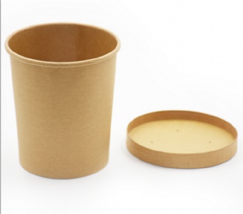 Kraft Soup Paper Cup With Lid