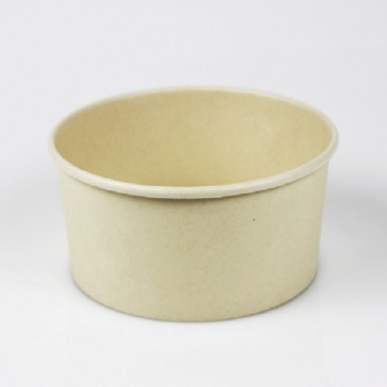 Disposable kraft paper salad bowl with plastic lid for take away
