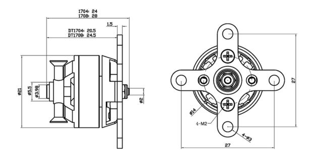 X TEAM 1708 Outer Rotor Brushless