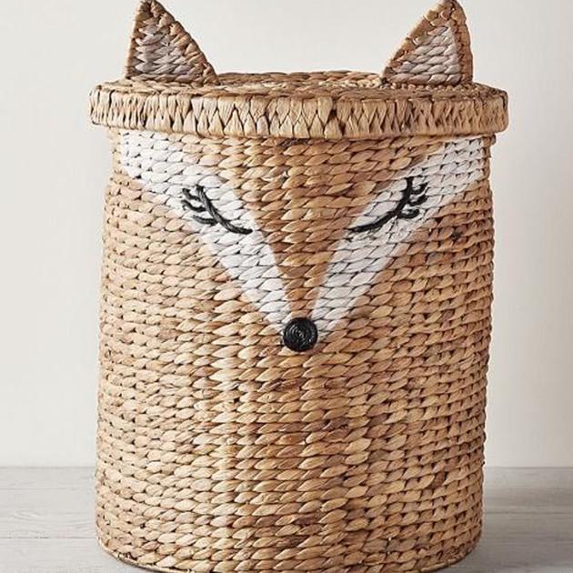 Animal Hamper Basket Storage Home Decor Fox Shaped