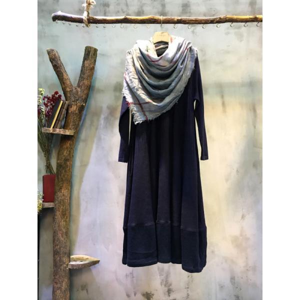 V-neck Embossing Loose Dress Draped Dress Womans Clothing
