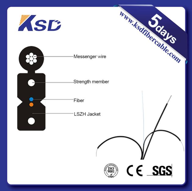 2 core single mode FTTH fiber optic cable