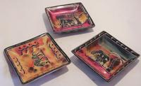 3 piece soapstone plate carvings