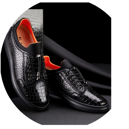 Crocodile Leather Men's Genuine Leather High-End Business Casual Breathable Leather Shoes