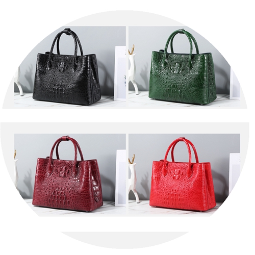 Crocodile Leather Large Bag Women's Bag Leather 2022 New Large-Capacity Bucket Bag Luxury Shoulder