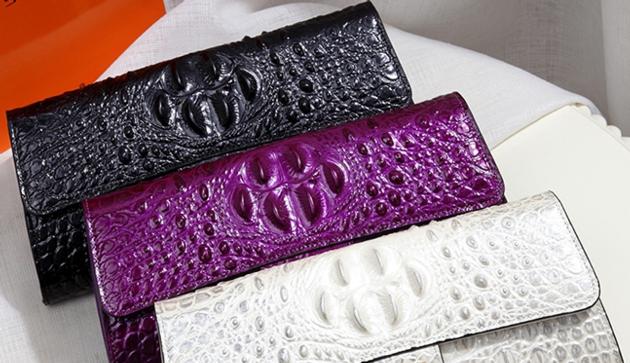 High-Quality Textured Crocodile Pattern Leather Clutch Women's New Ladies Banquet Handbag Shoulder M