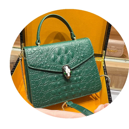 Leather Crocodile Pattern Snake Head Envelope