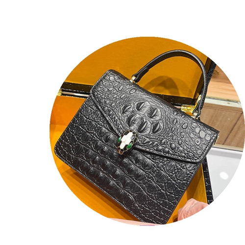 Leather Crocodile Pattern Snake Head Envelope