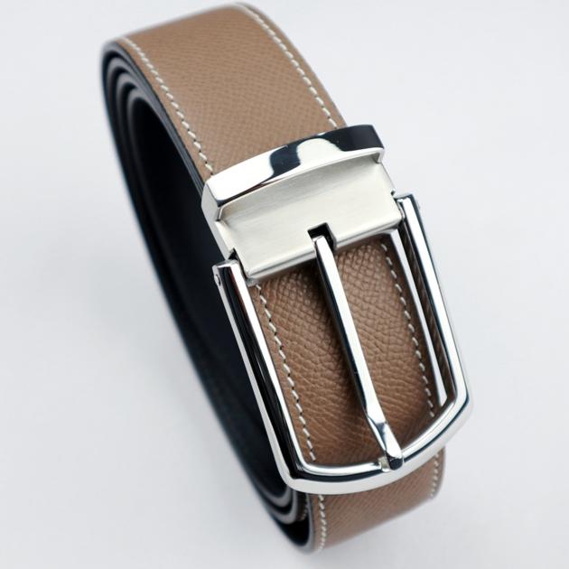 Monisa Customized Epsom Palm Grain First Layer Cowhide Stainless Steel Pin Buckle Men's Business