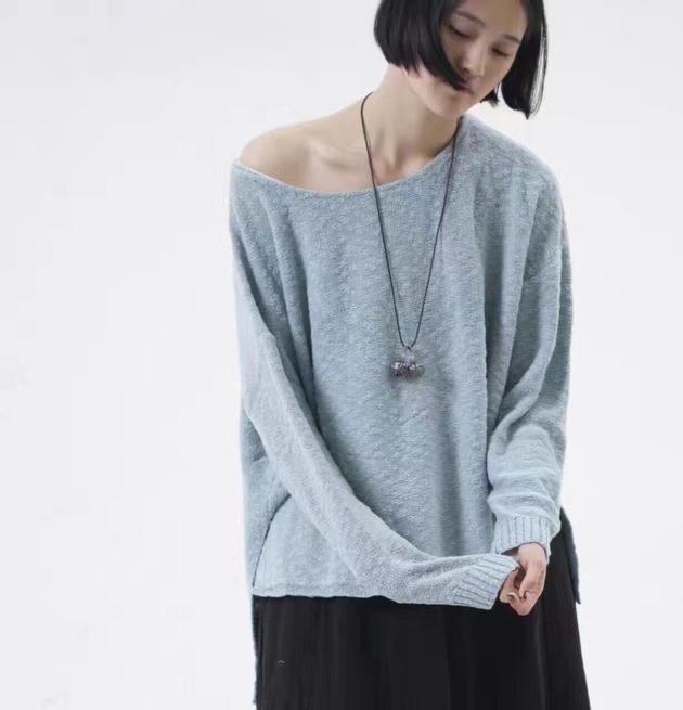 Hot Selling Side Slit Light Blue