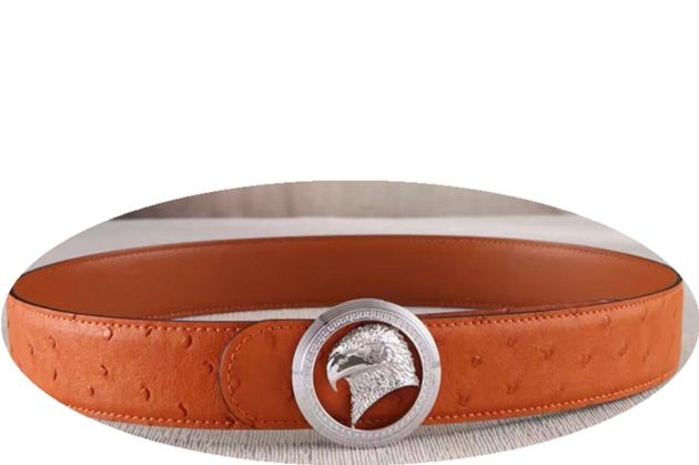 Eagle Head Belt Male Ostrich Grain