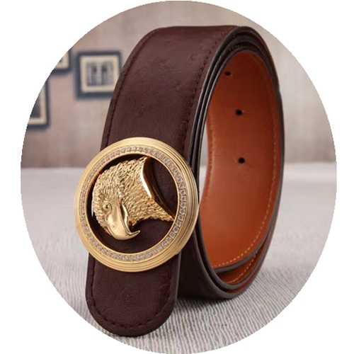 Eagle Head Belt Male Ostrich Grain