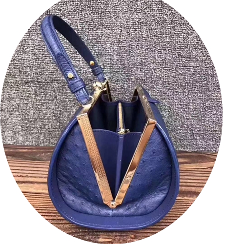 New Ostrich Leather Ladies Handbag Messenger