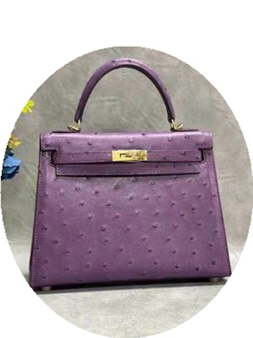New Women's Bag South Africa Ostrich Leather Women's Bag Leather Hand-Held 25 Kelly Bag Ostrich Leat