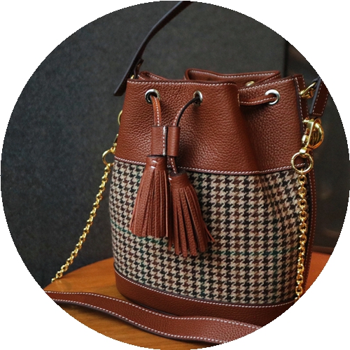 Original Design Ladies Bucket Bag Hand-Held Messenger Bag Imported 