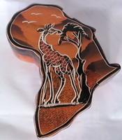 African Map Shape Jewelry and Ornament Box