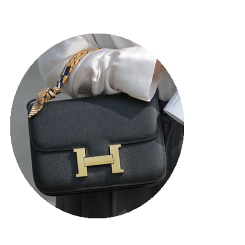Palm Grain Cowhide Kangkang Bag Women
