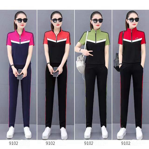 Monisa lady sports leisure colorful suit with long trousers in summer