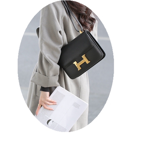 Palm Grain Cowhide Kangkang Bag Women