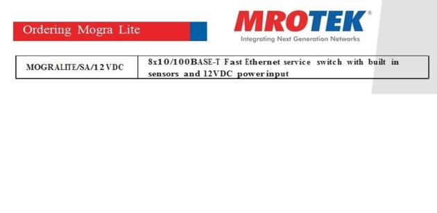 MRO TEK Mogralite Ethernet Switch