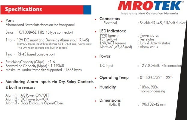 MRO TEK Mogralite Ethernet Switch