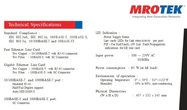 MRO TEK Unmanaged Media Converter Chassis