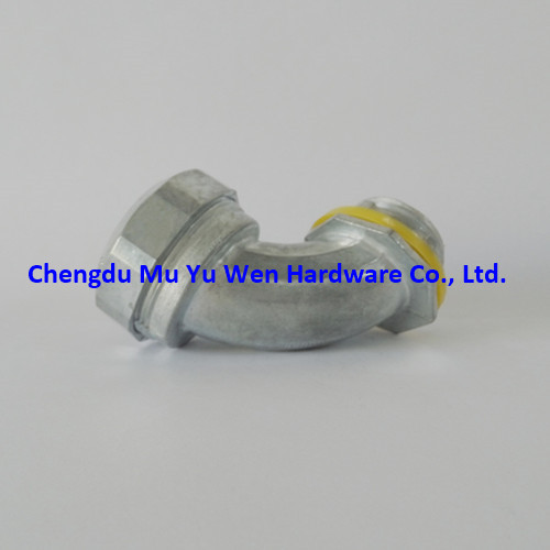 Liquid tight 90d elbow zinc alloy conduit connector