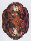 Chinese Antique Lacquerware, Handicraft/Crescent Cup with Paired Phoenix Pattern