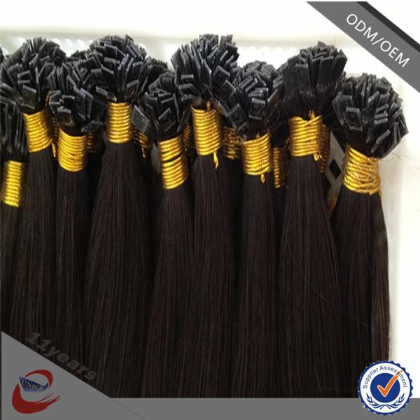 Best Quality Virgin Chinese Cuticle Pre-bonded Hair , Black U Tip Wavy Hair Extensions