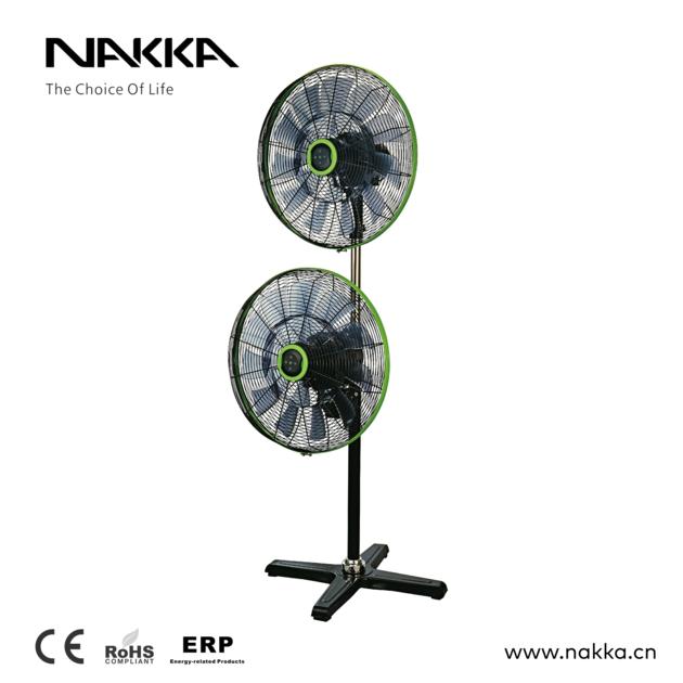 NAKKA 18 inch 450mm DC stand fan pedestal fan double head design , 36 baldes design