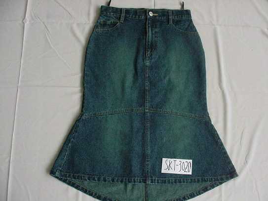 100% COTTON 12 OZ SLUB DENIM SKIRT