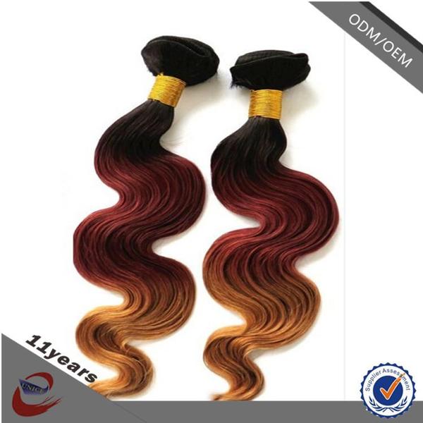 100% human ombre hair braiding hair , Brazilian Sew in Human Hair Weave Ombre Hair