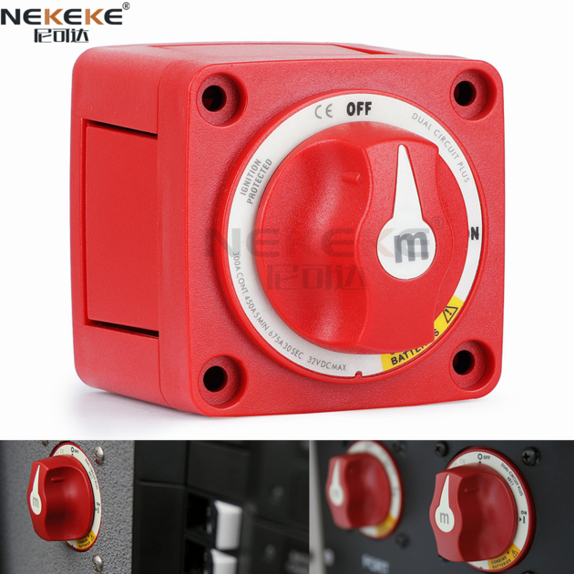 NEKEKE Auto Selector 4 Position Battery Disconnect Isolator Cut Off Kill Switch For Marine boat yach