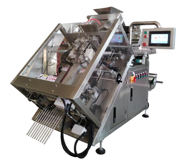 true quad seal bag declining filling and packaging machine