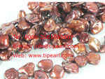 wholesale 11-12mm wine red freshwater keshi pearl strand