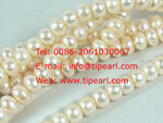 wholesale 8-9mm natural pink freshwater button pearl strand