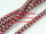 wholesale 7-8mm deep red freshwater potato pearl strand
