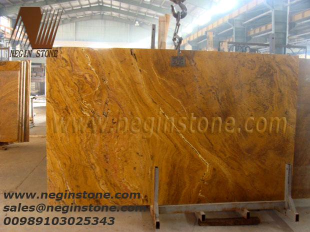 Yellow Travertine Slab And Tiles