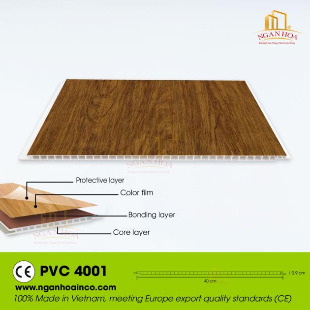 PVC 40 Plastic Wall Cladding Panel SPC Wood Grain