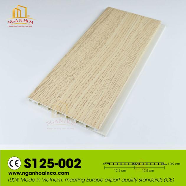 PVC ST125 Plastic Wall Cladding Panel SPC Wood Grain