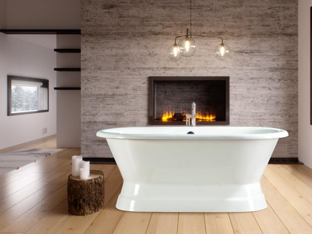 Pedestal cast iron bathtub