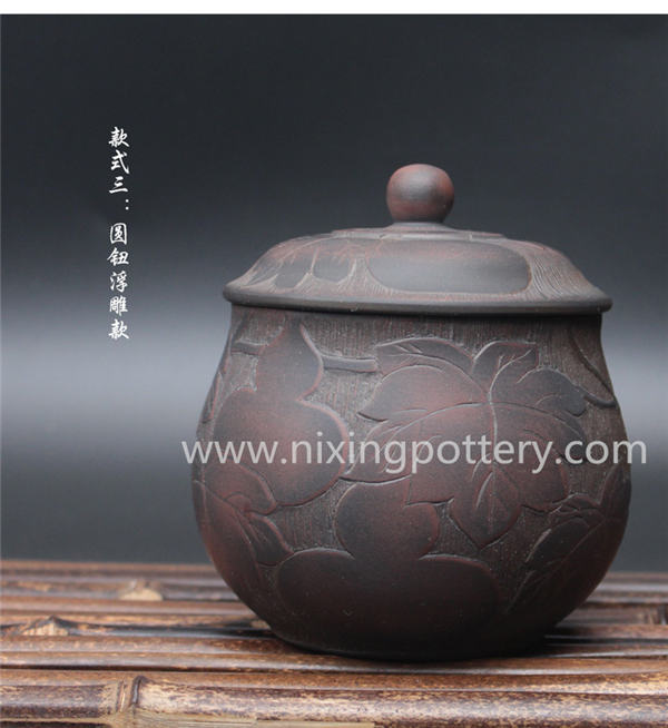 Handmade Jar Nixing Tea Caddy Pottery Pure Clay Tea Canister
