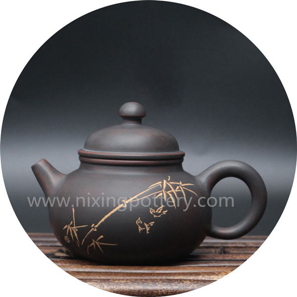 Ceramic Tea Pot Bamboo Pure Handmade Rong Tian Tea Ware Coffee Pot